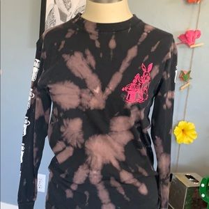 Obey pink bunny graphic tee w rare custom distress